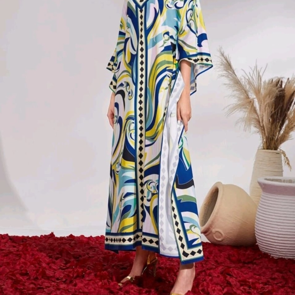 Colorful Abstract Patterned Dress - Picture 5 of 6